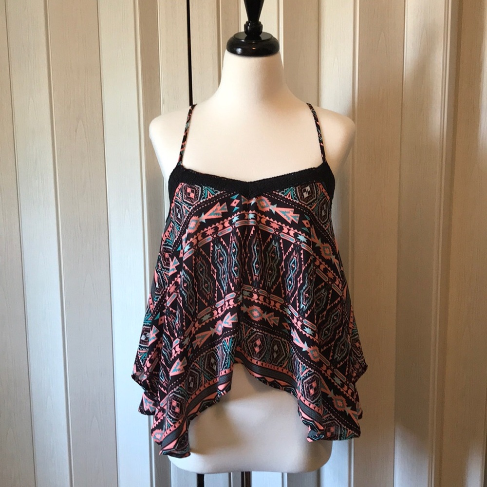 Rue 21 pink pattern flowy shirt